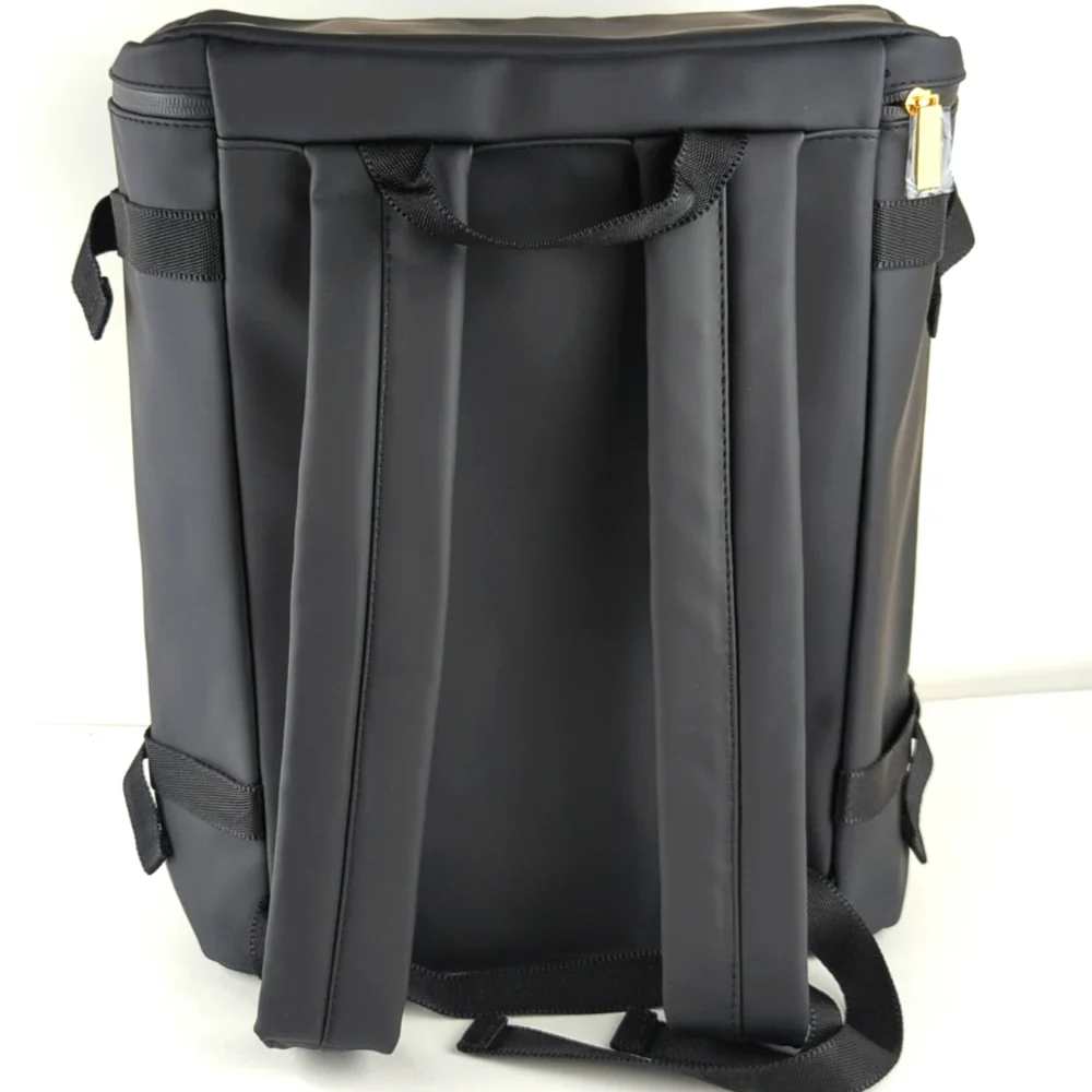 Azzaro Men's Black Boxy-Style Backpack Perfect Air Travel Personal Item Size